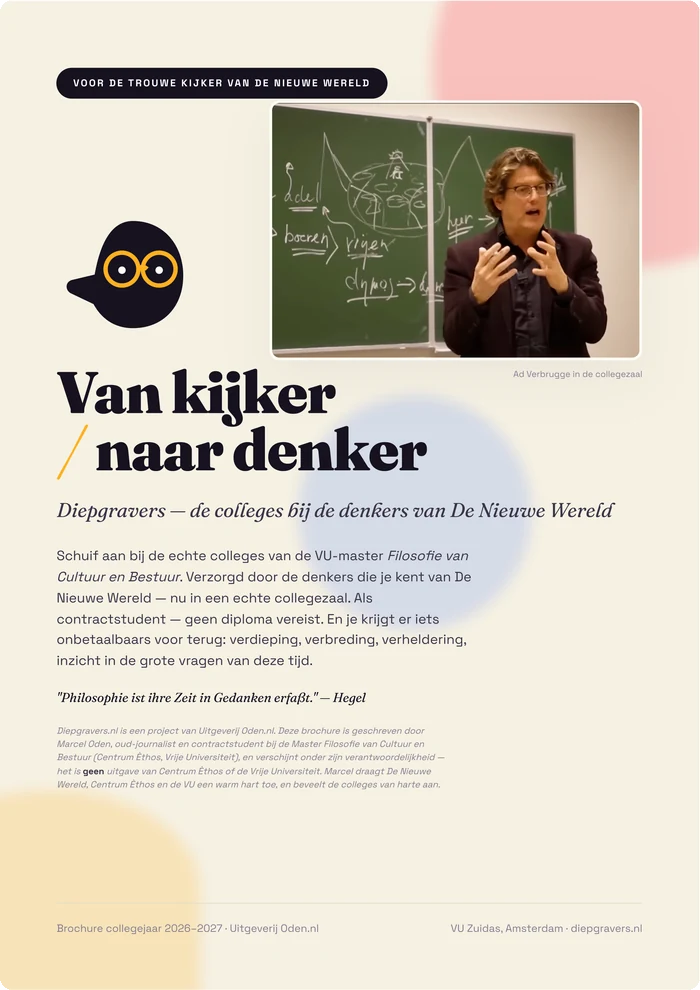 De voorpagina van de Diepgravers-brochure